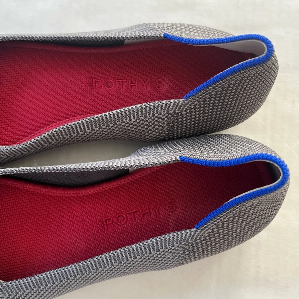 Rothy’s the Flat classic round toe shoe size 9.5 pebble grey - Picture 4 of 9